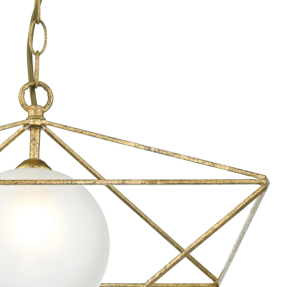 ORSINI 1LT PENDANT ANTIQUE GOLD CW GL SHD