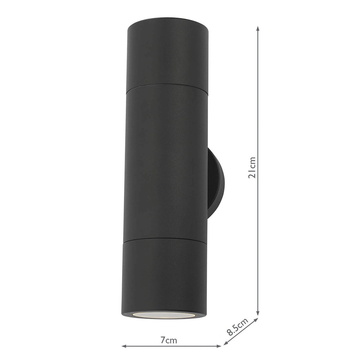 ORTEGA 2LT W/LT BLACK UP DOWN IP65