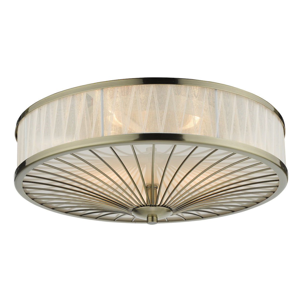 OSLO 3LT FLUSH ANTIQUE BRASS WHITE