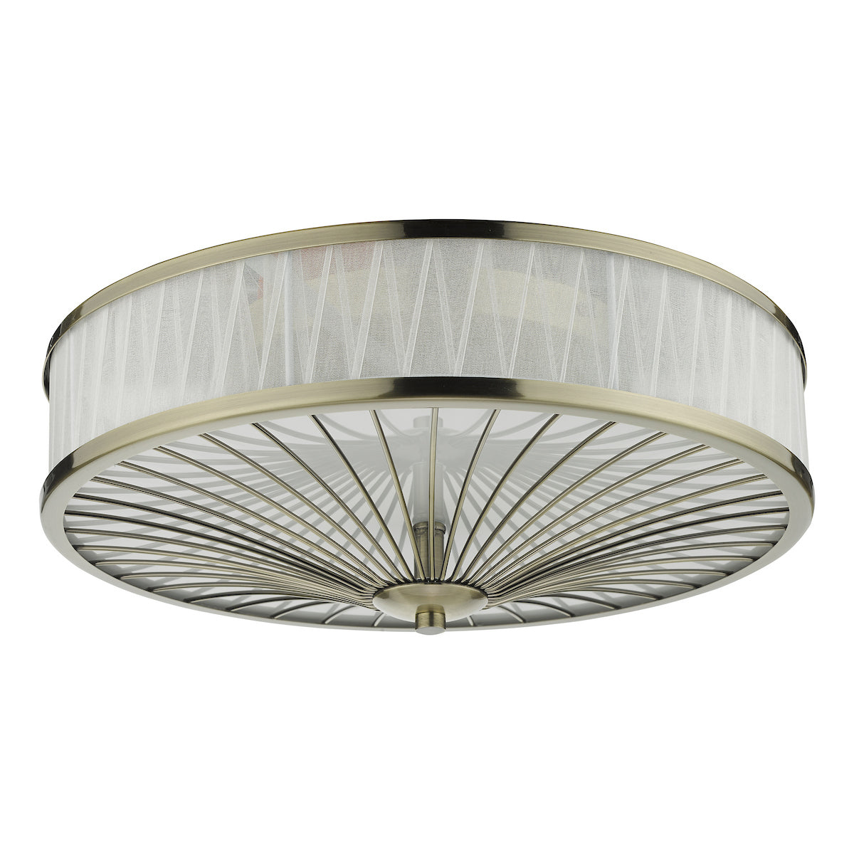 OSLO 3LT FLUSH ANTIQUE BRASS WHITE