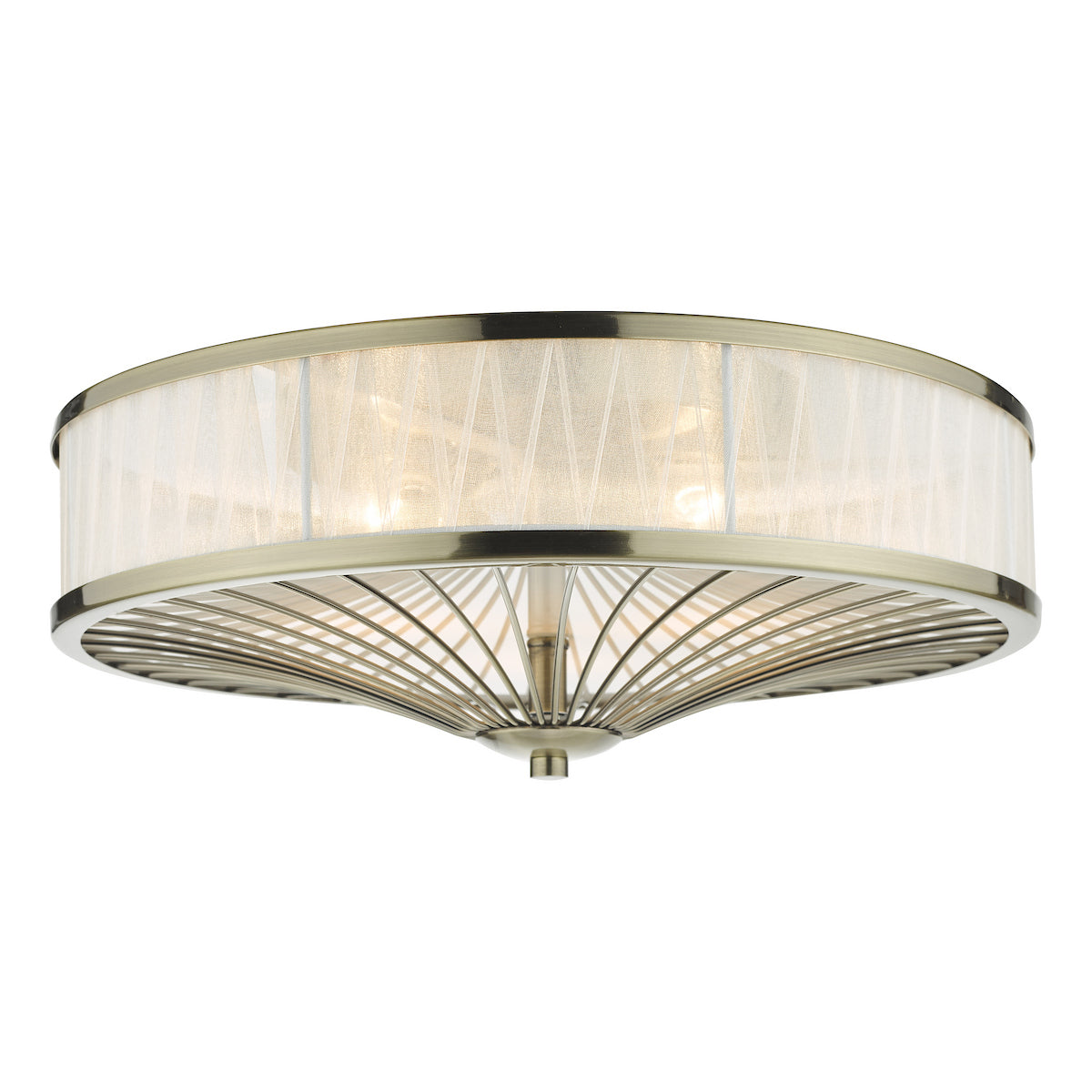 OSLO 3LT FLUSH ANTIQUE BRASS WHITE
