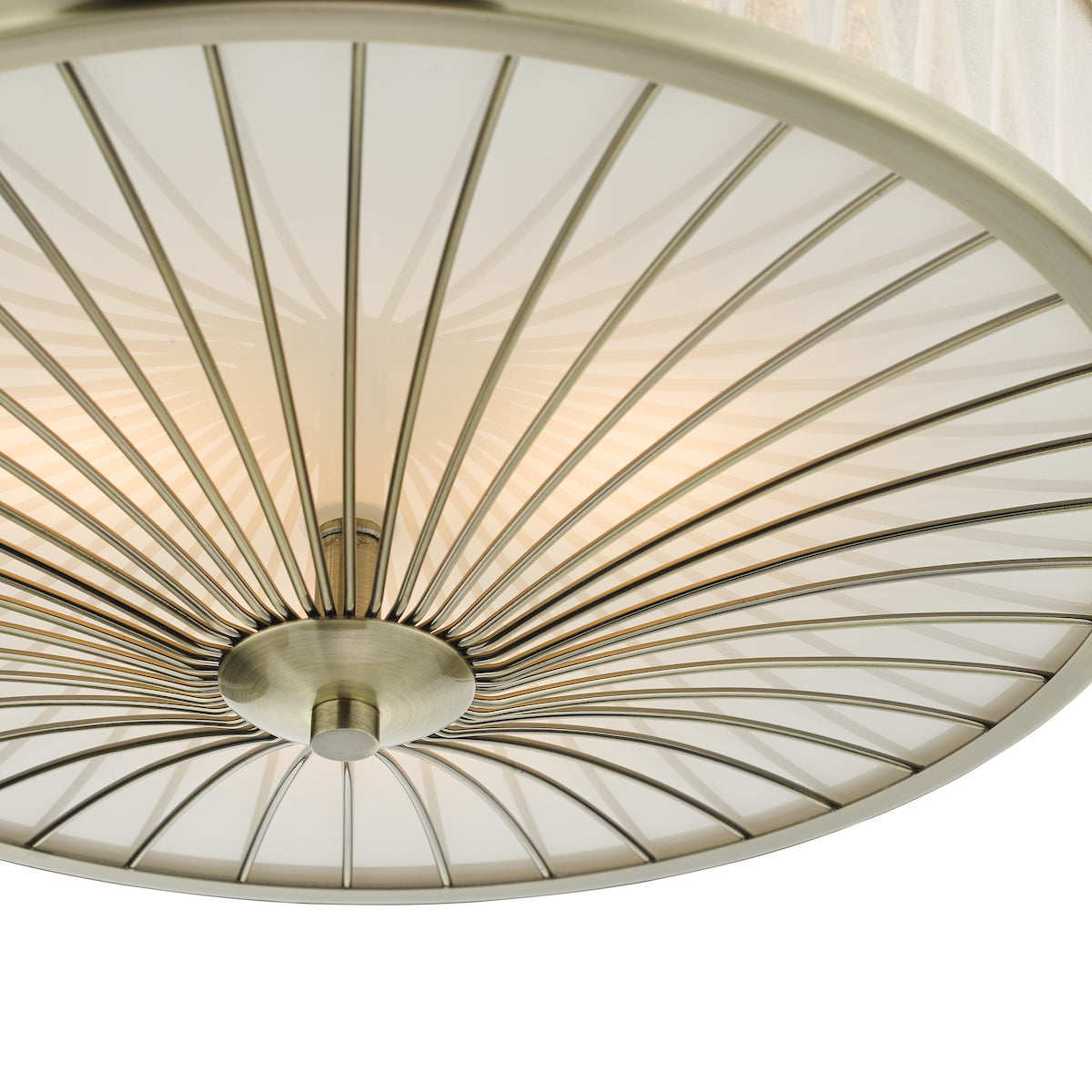 OSLO 3LT FLUSH ANTIQUE BRASS WHITE