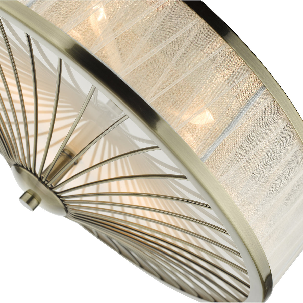 OSLO 3LT FLUSH ANTIQUE BRASS WHITE