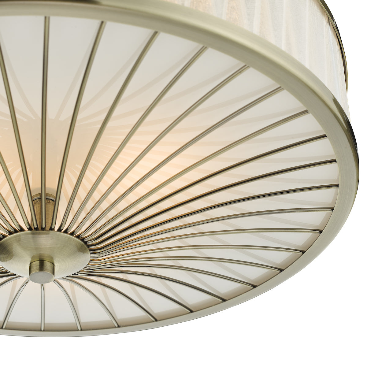 OSLO 3LT FLUSH ANTIQUE BRASS WHITE