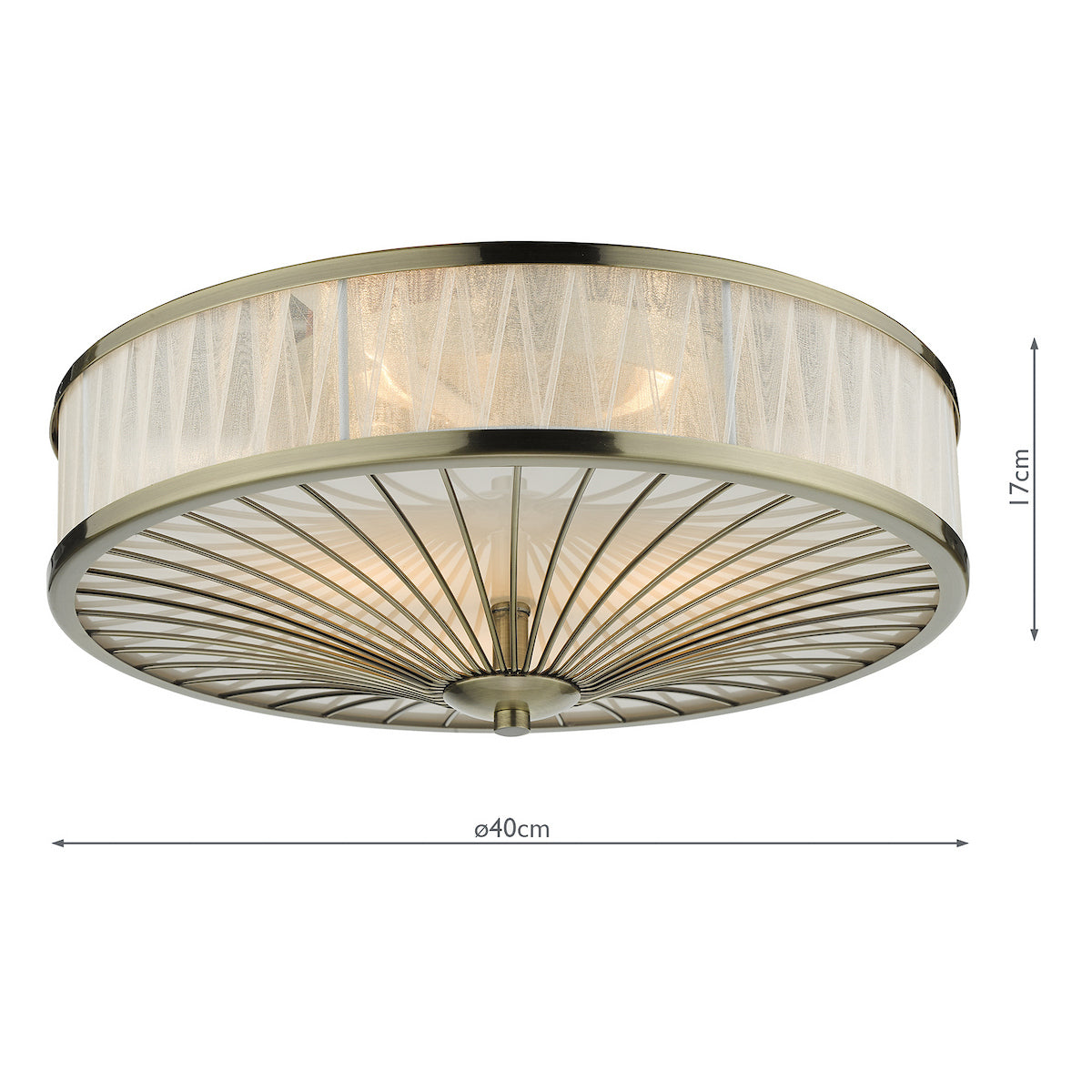 OSLO 3LT FLUSH ANTIQUE BRASS WHITE