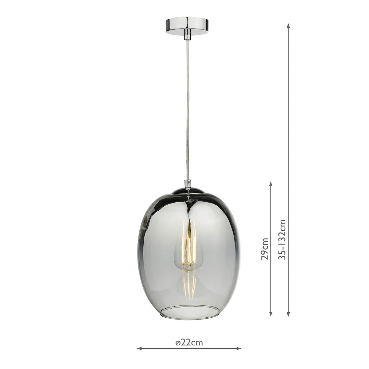 PATRICE 1LT PENDANT SILVER GLS