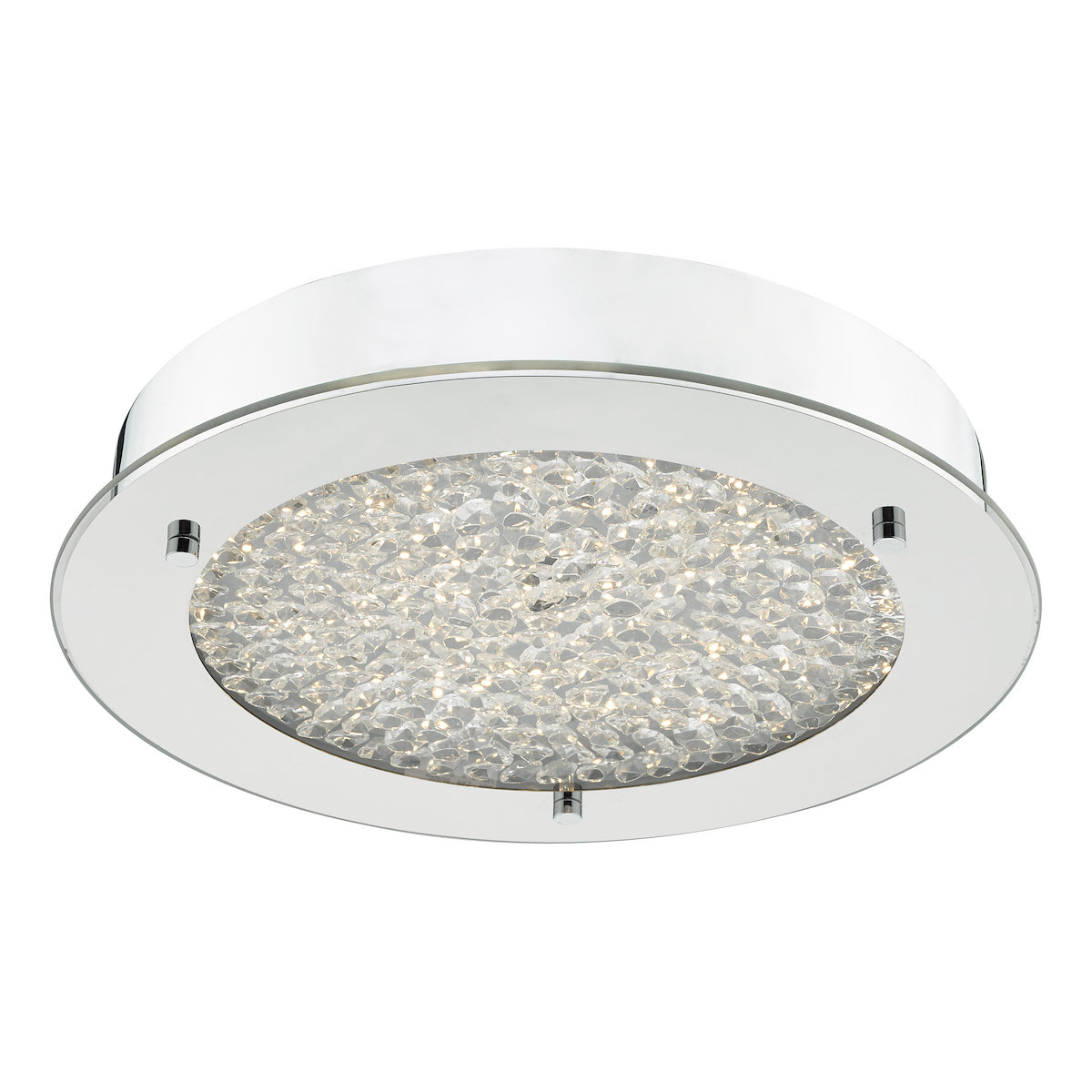PETA FLUSH POL CHROME CLEAR GLASS LED IP44