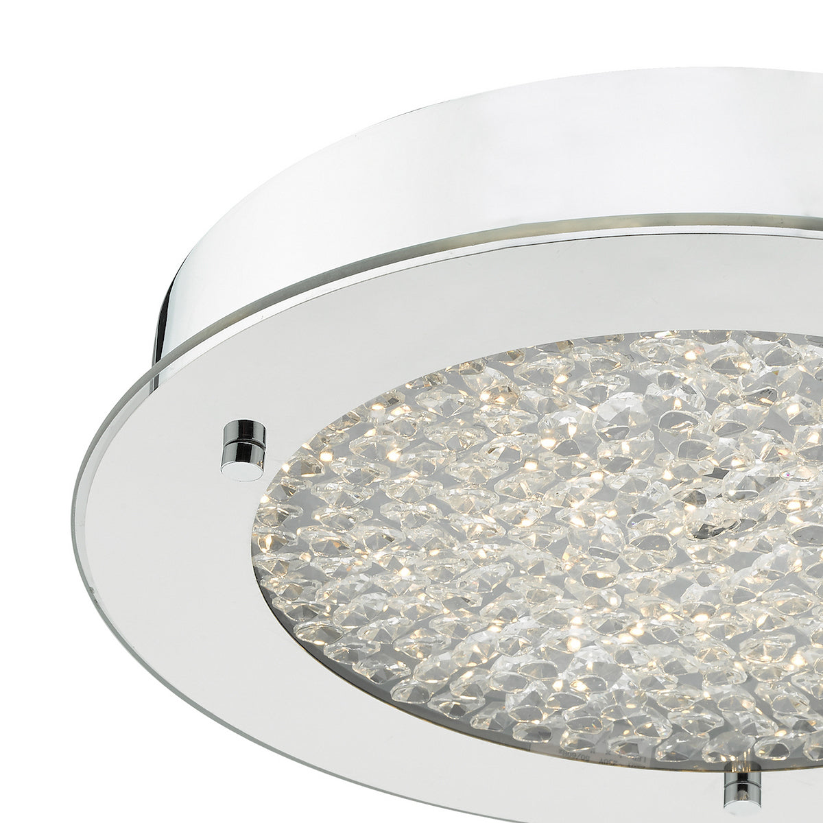 PETA FLUSH POL CHROME CLEAR GLASS LED IP44