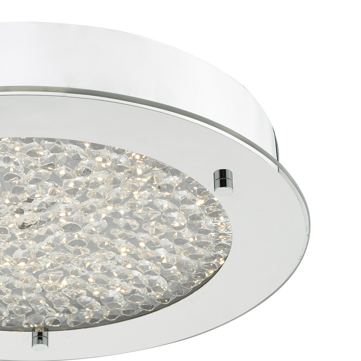 PETA FLUSH POL CHROME CLEAR GLASS LED IP44