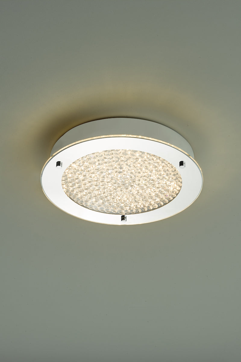 PETA FLUSH POL CHROME CLEAR GLASS LED IP44
