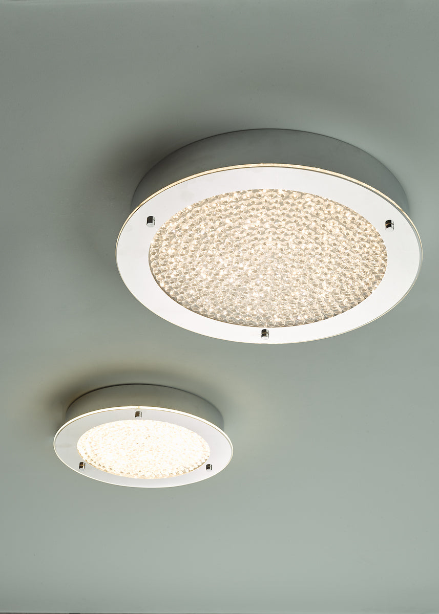 PETA FLUSH POL CHROME CLEAR GLASS LED IP44