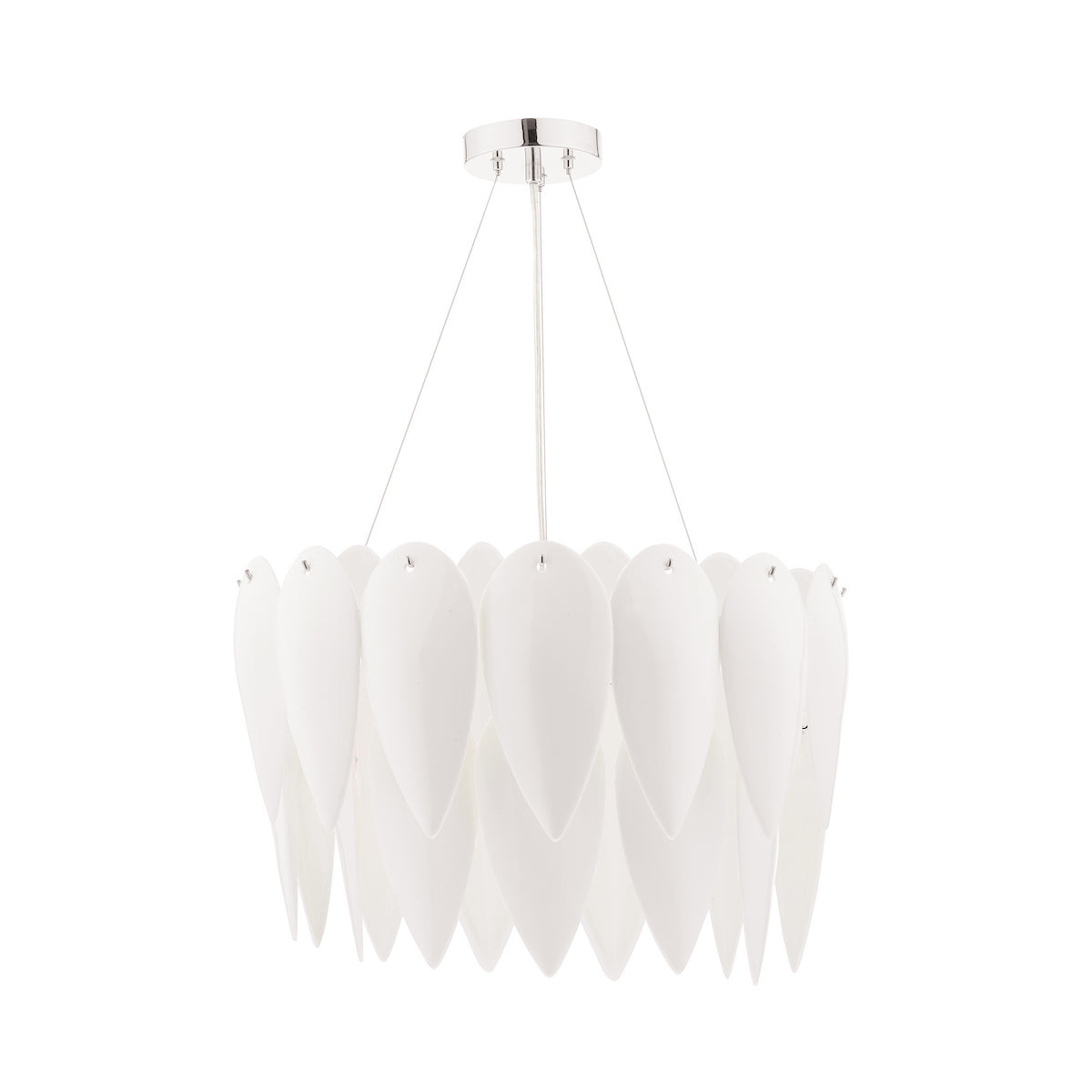 PHILLIPA 3LT PENDANT WHITE CERAMIC