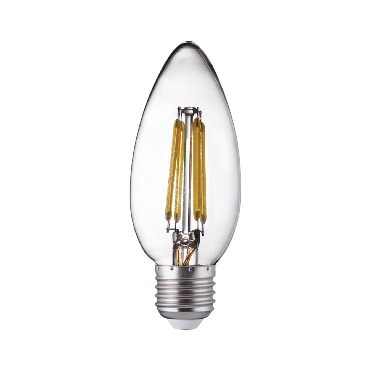 Pack 10 E27 LED Filament Candle Lamps- 6W, 540Lm, Warm White