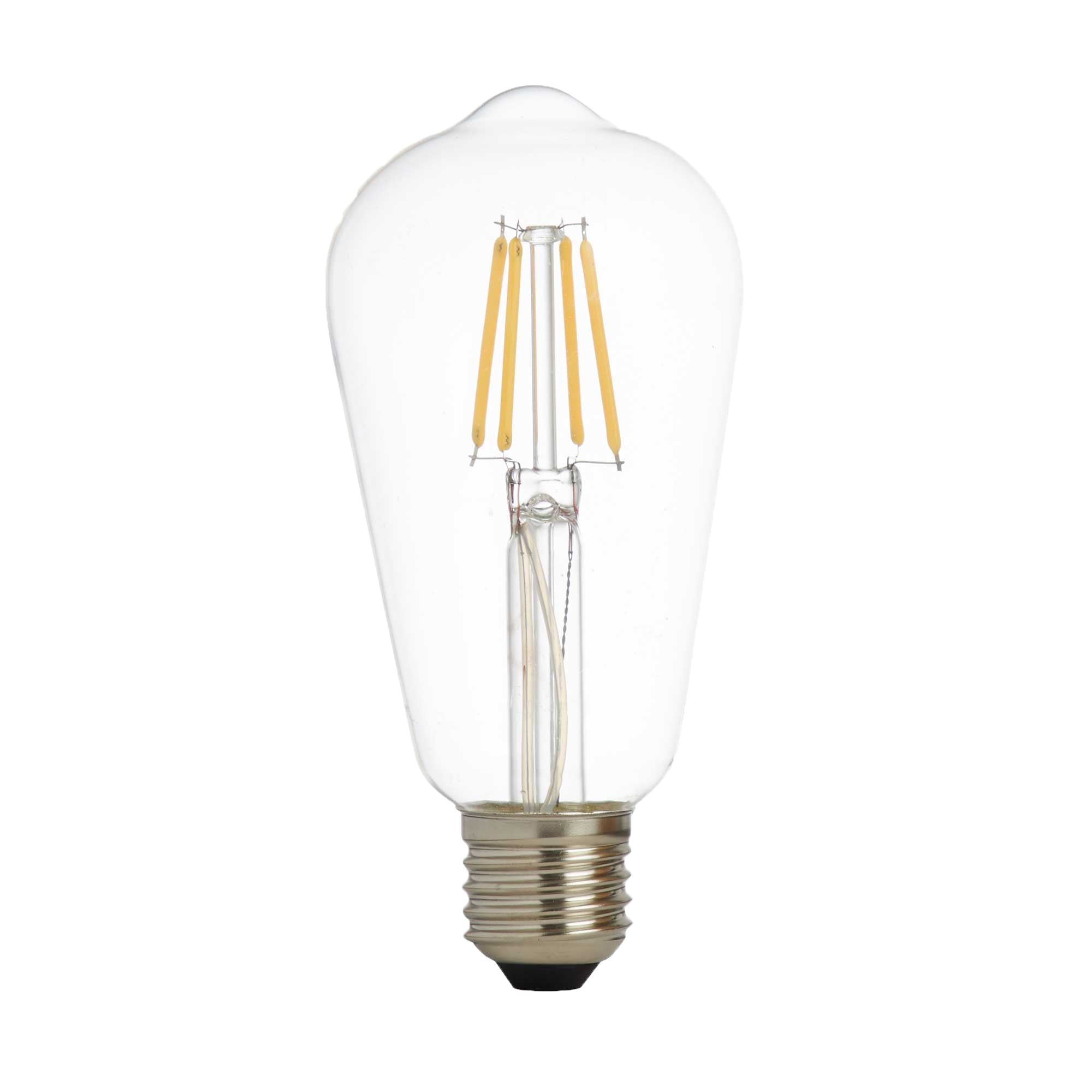 Pack 5 Dimmable LED E27 Filament Squirrel Lamp - Clear Glass Chrome and Clear