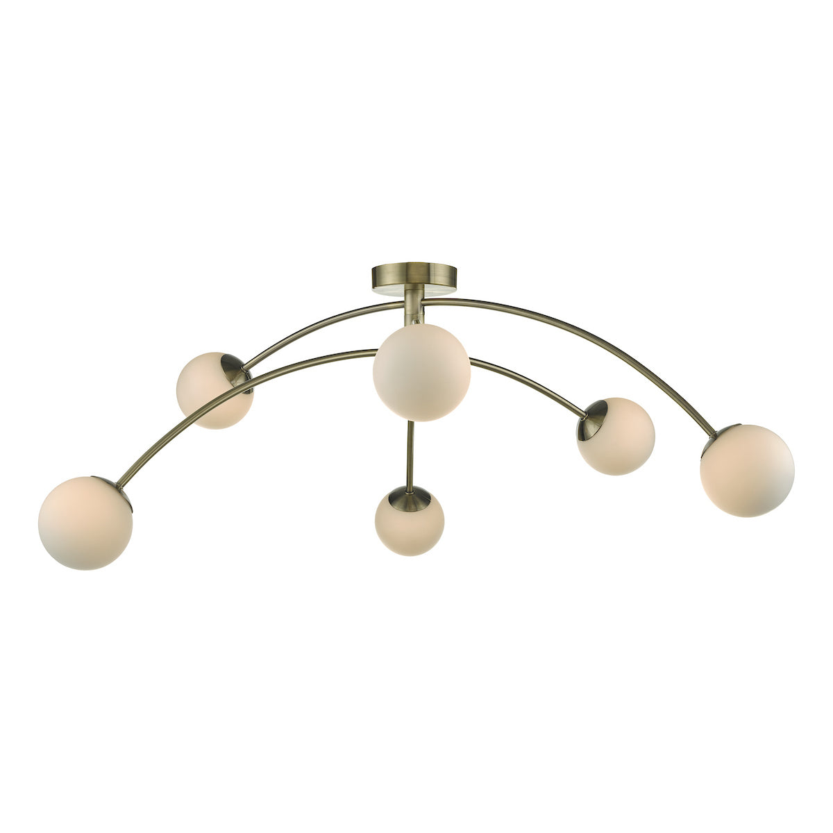 PUGLIA 6LT SEMI FLUSH ADJUSTABLE ANT BRA/ OPAL