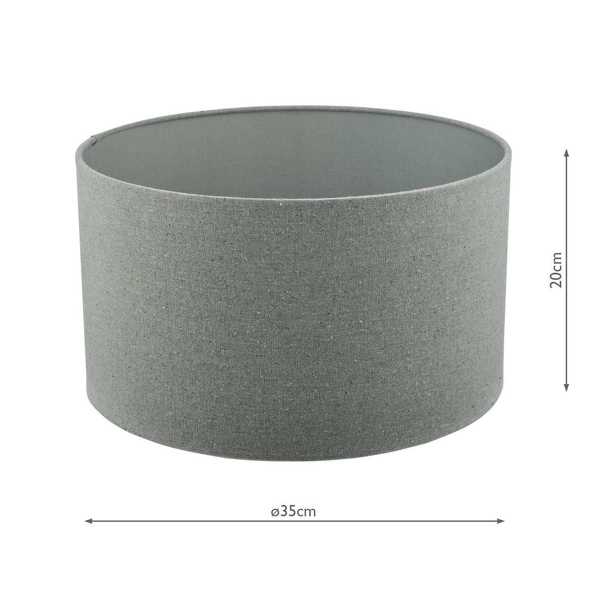 PYRAMID GREY LINEN DRUM SHADE 35CM