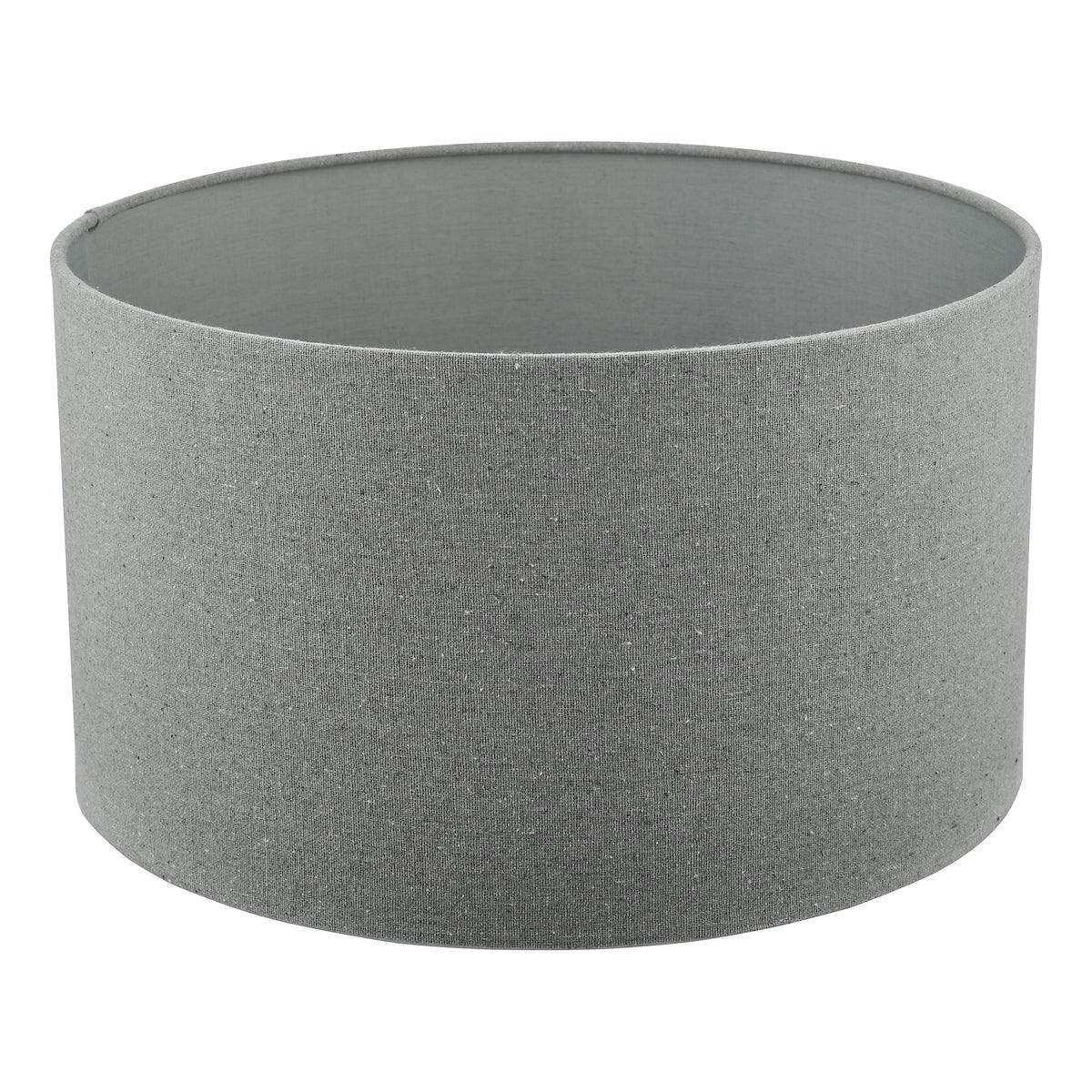 PYRAMID GREY LINEN DRUM SHADE 46CM
