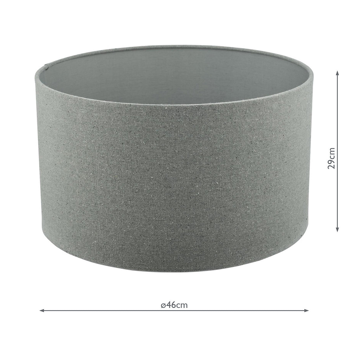 PYRAMID GREY LINEN DRUM SHADE 46CM