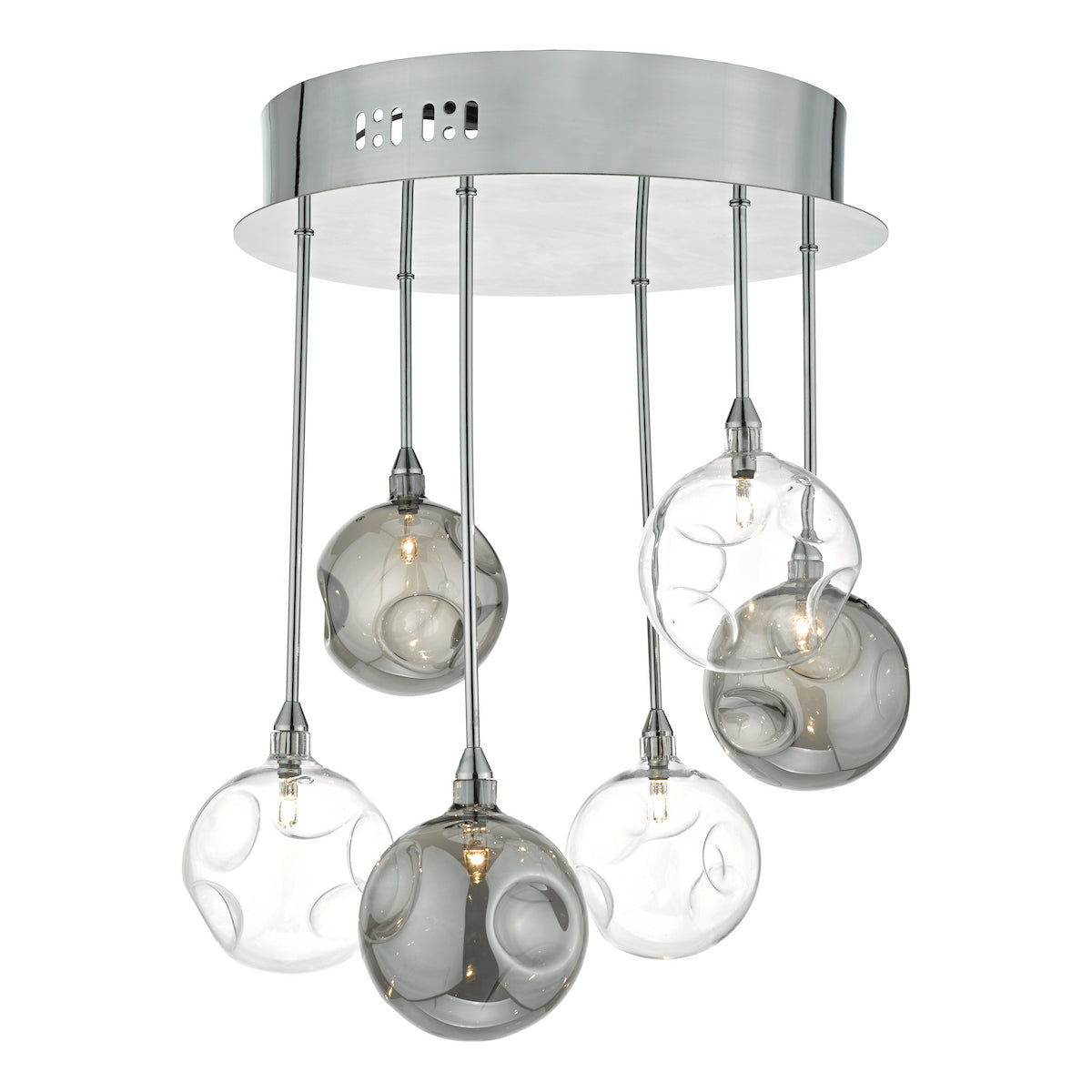 QUINN 6LT SEMI FLUSH SMOKED/ CLEAR
