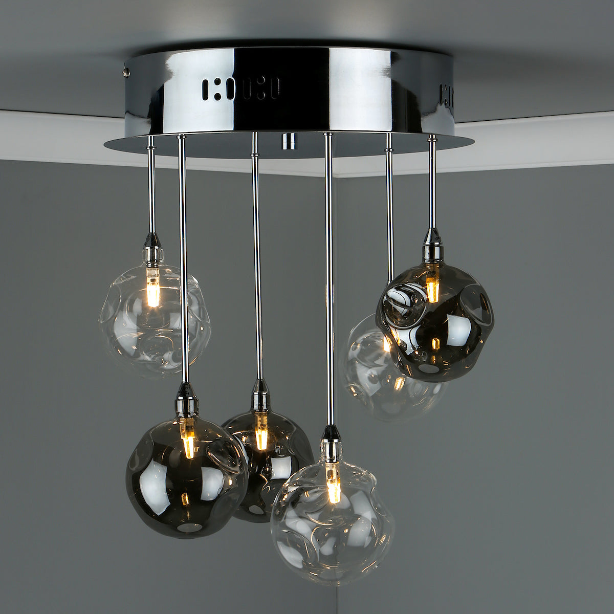 QUINN 6LT SEMI FLUSH SMOKED/ CLEAR