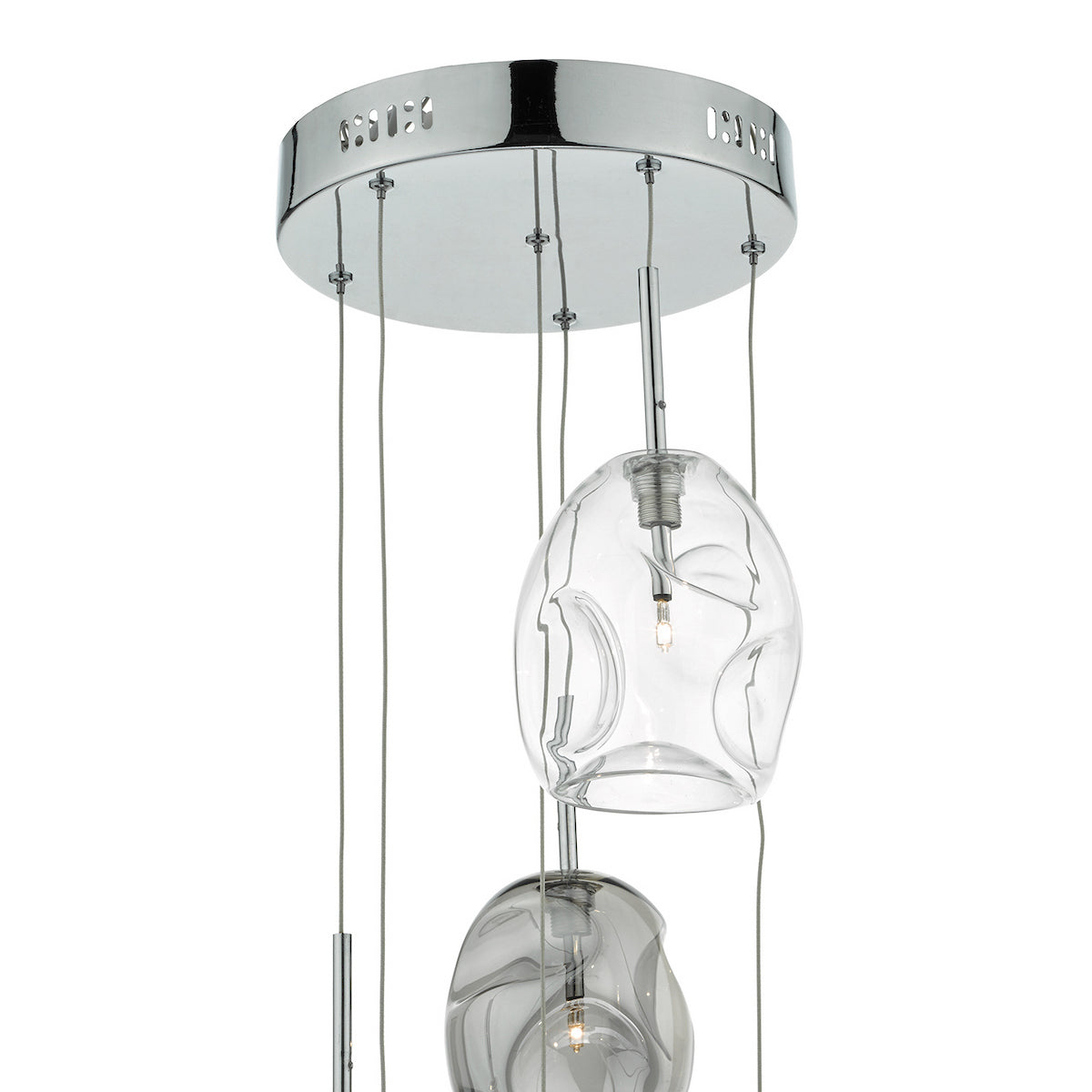 QUINN 6LT CLUSTER PENDANT SMOKED CLEAR