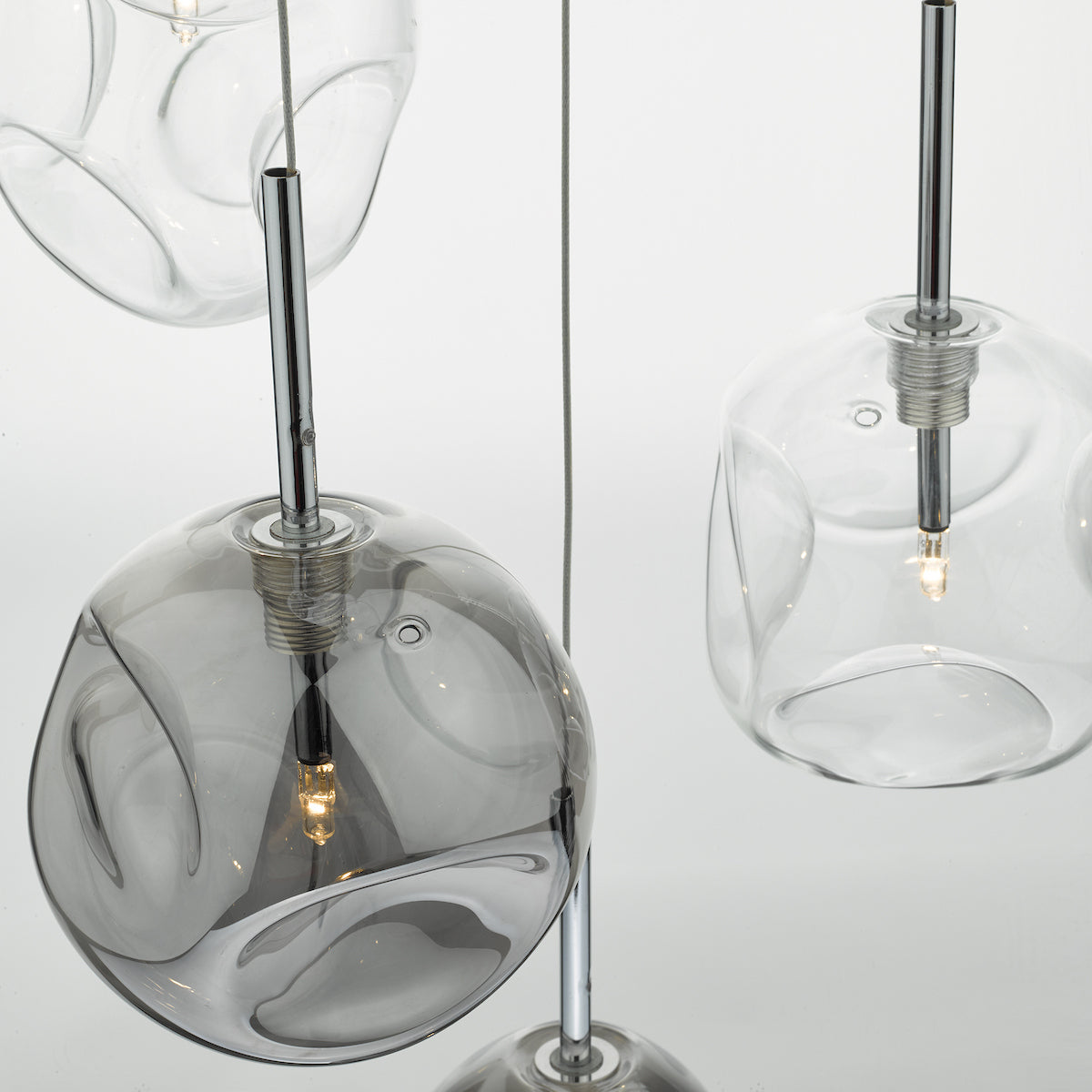QUINN 6LT CLUSTER PENDANT SMOKED CLEAR