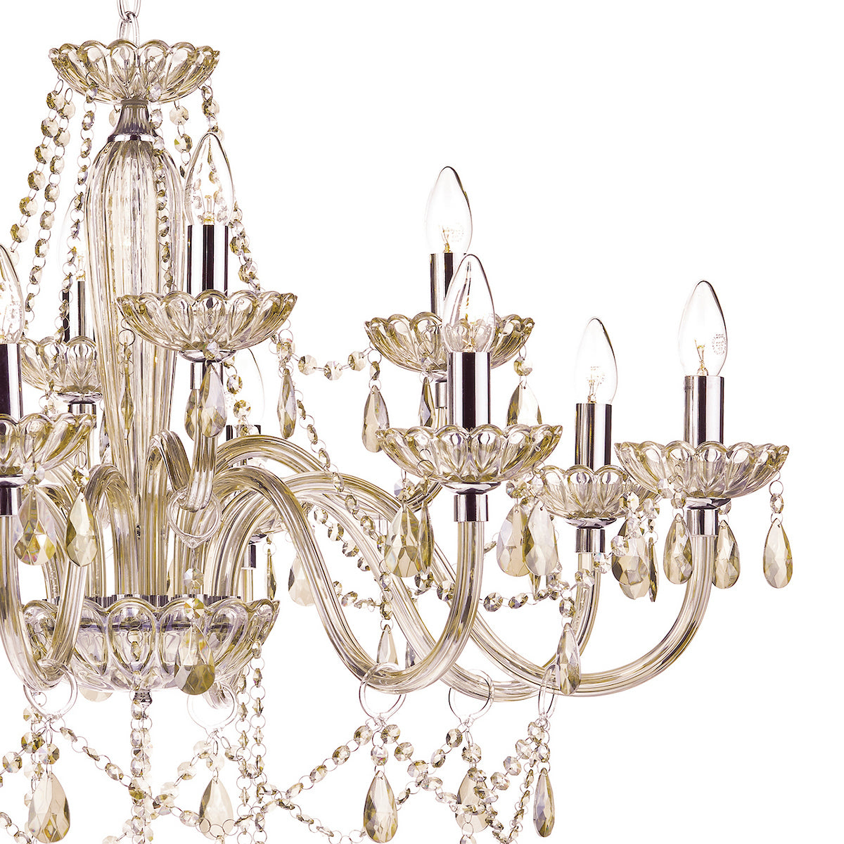 RAPHAEL 12LT CHANDELIER CHAMPAGNE CRYSTAL