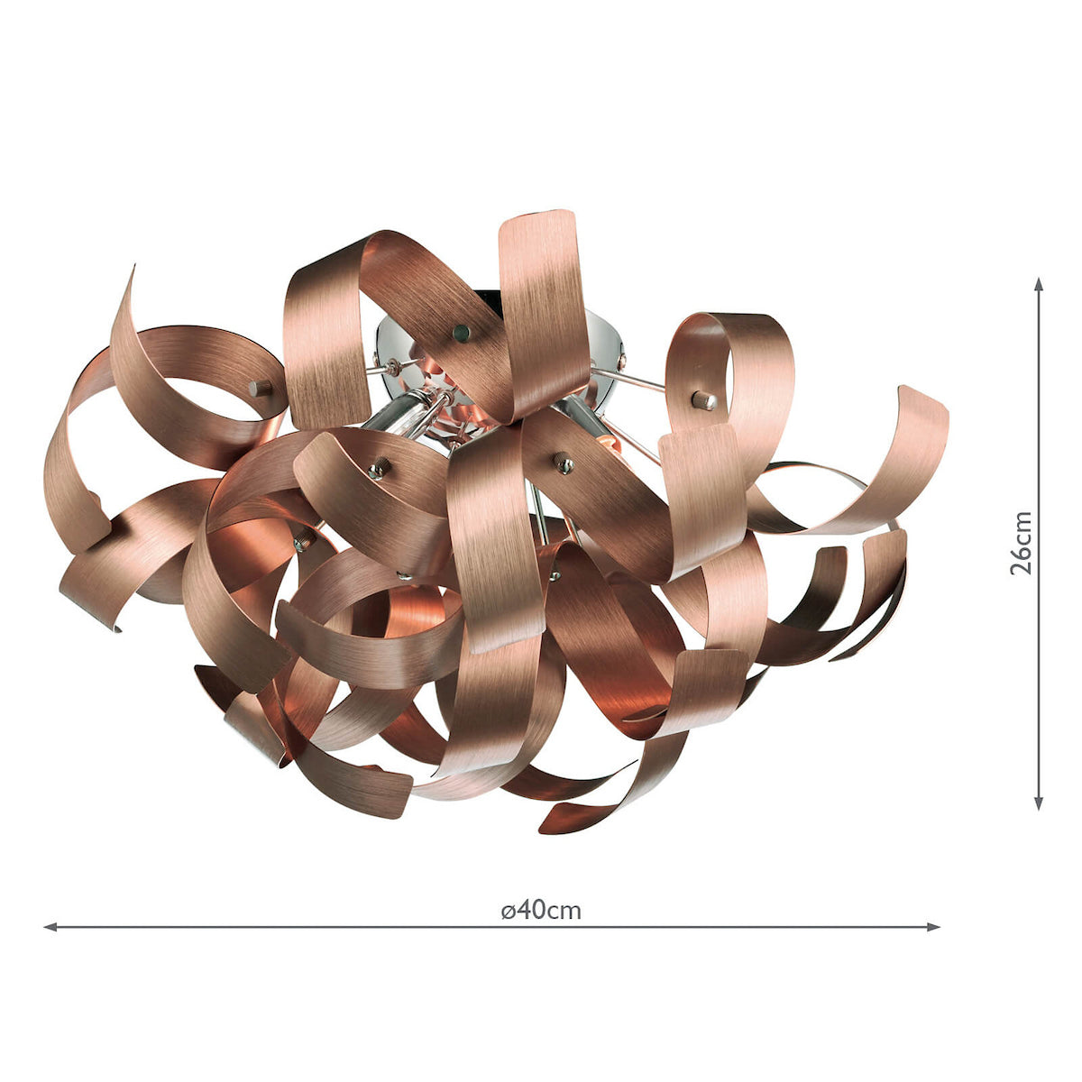 RAWLEY 4LT RIBBON FLUSH BRUSHED COPPER
