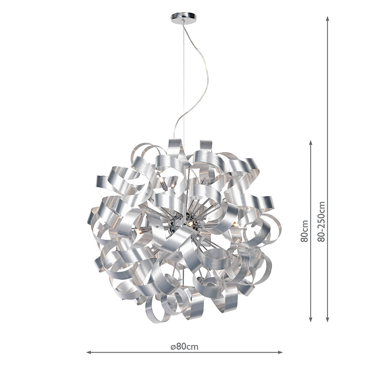 RAWLEY 12LT RIBBON PENDANT BRUSHED ALUMINIUM