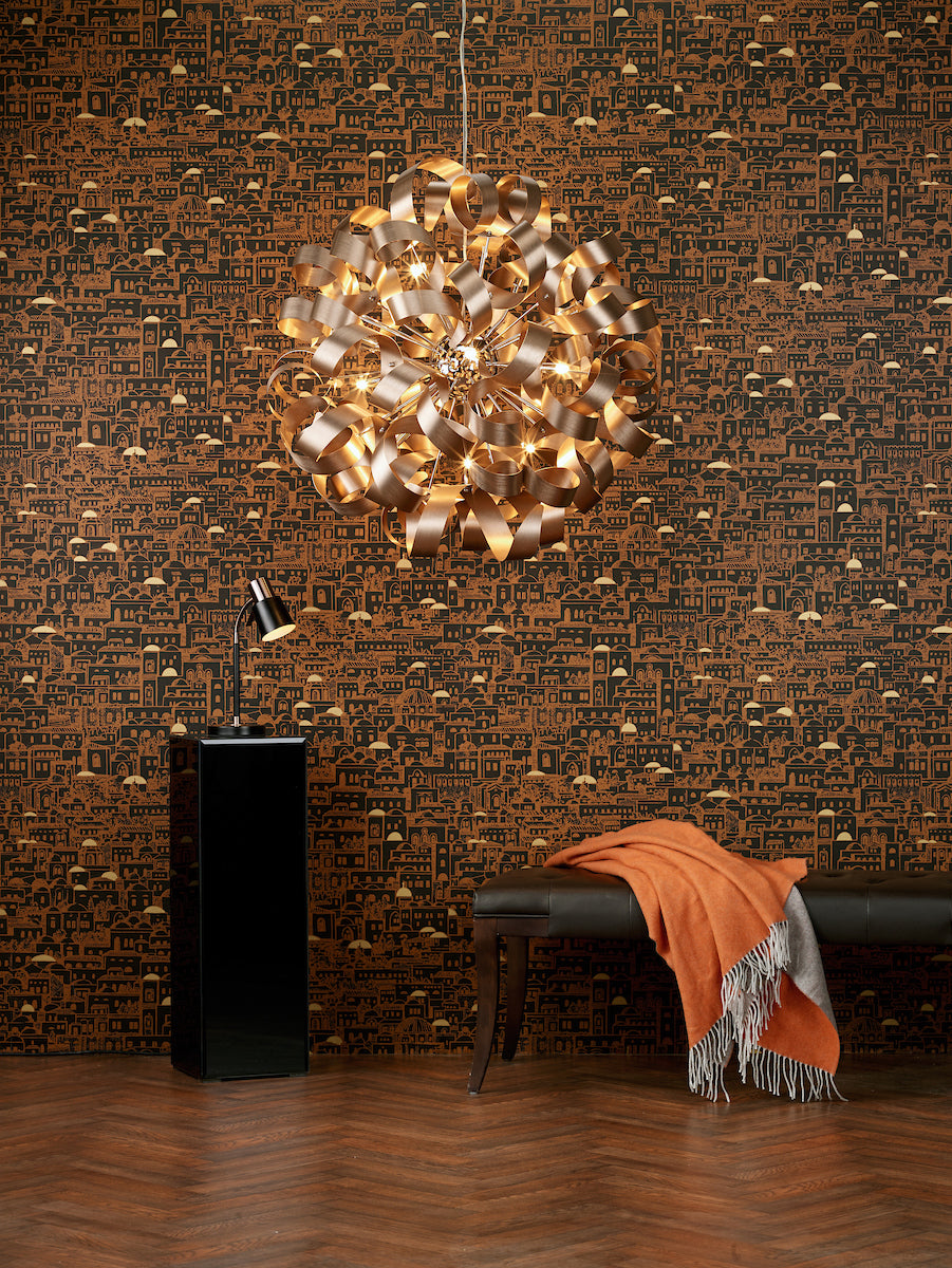 RAWLEY 12LT RIBBON PENDANT BRUSHED COPPER