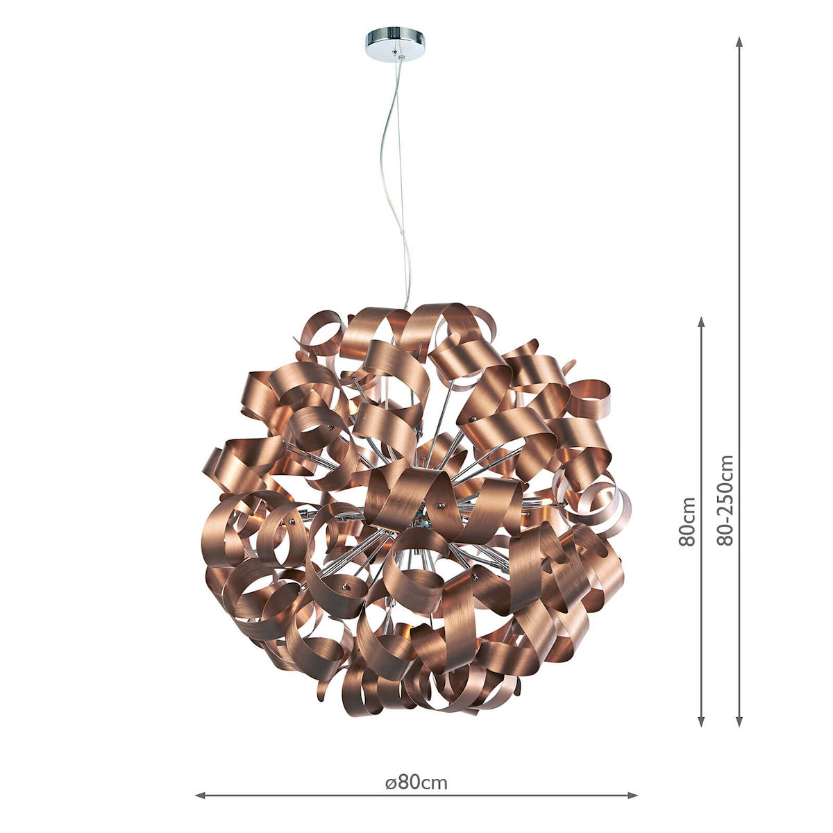 RAWLEY 12LT RIBBON PENDANT BRUSHED COPPER