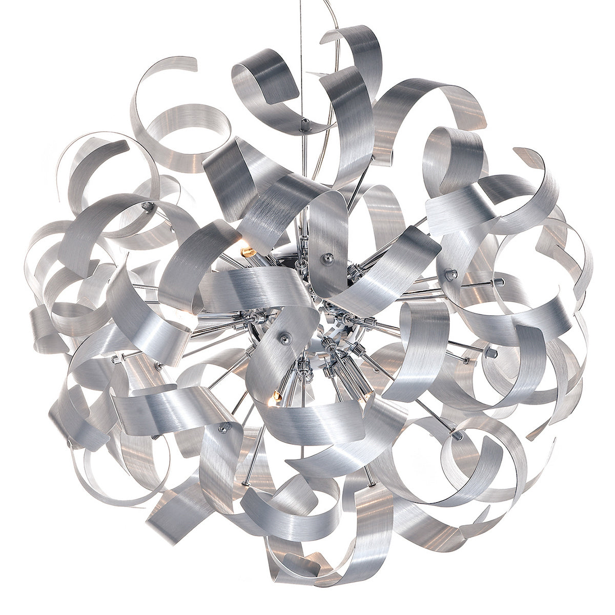 RAWLEY 9LT RIBBON PENDANT BRUSHED ALUMINIUM