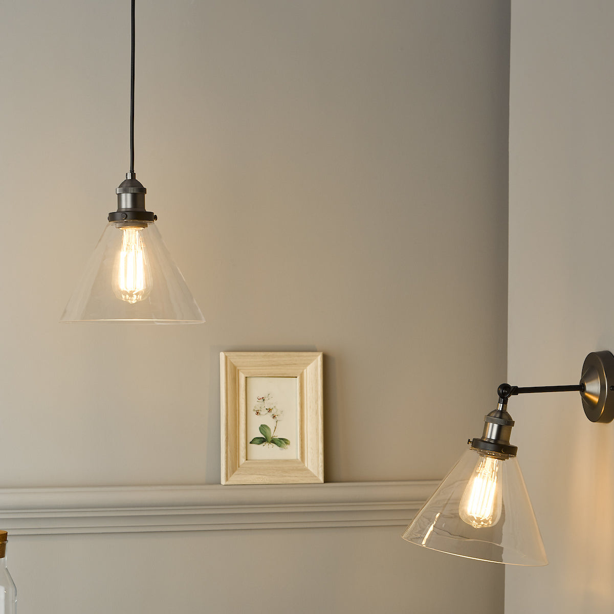 RAY 1LT PENDANT ANTIQUE NICKEL CLEAR