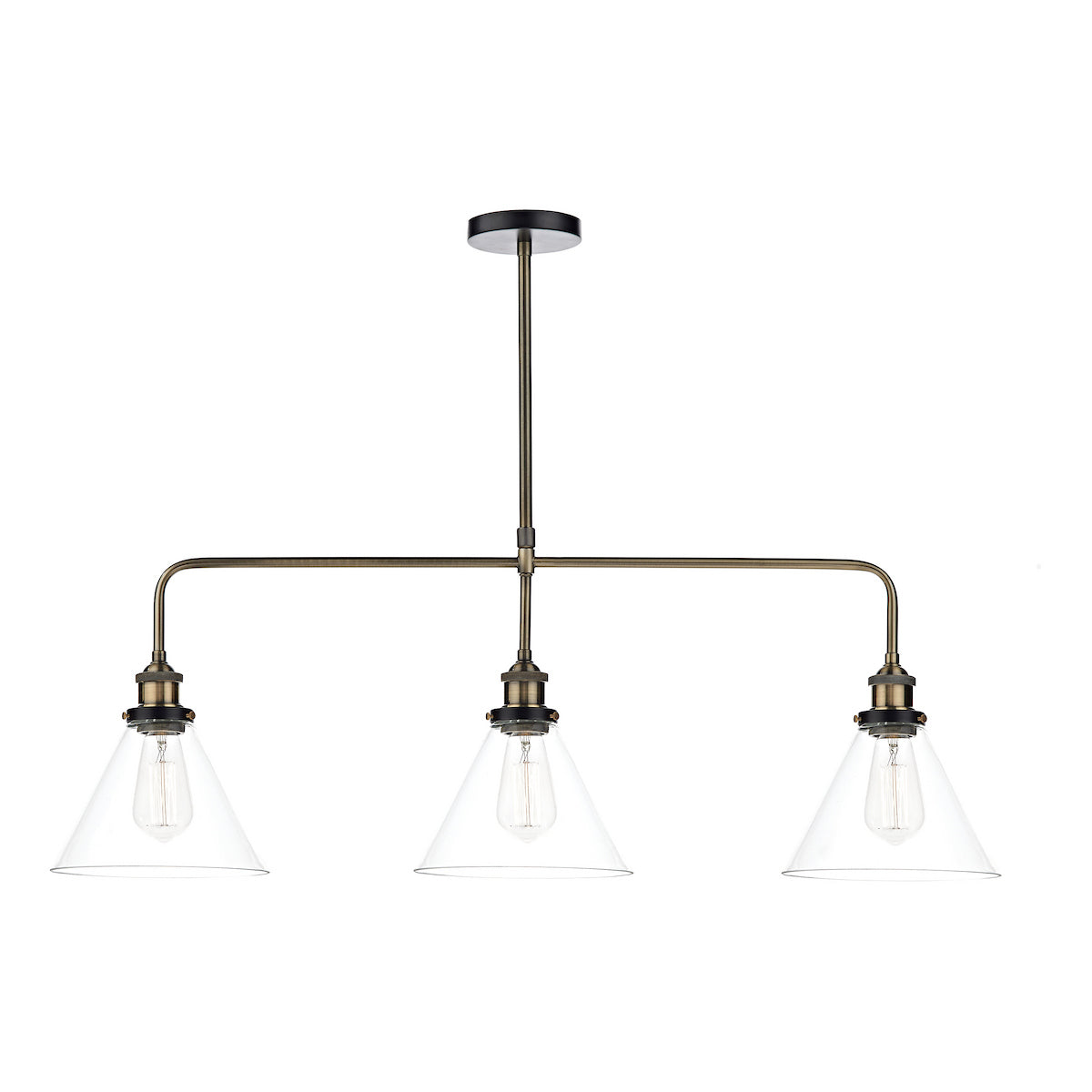 RAY 3LT BAR PENDANT ANT BRASS