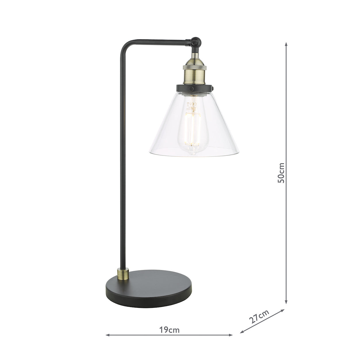 RAY 1LT TL ANTIQUE BRASS CLEAR