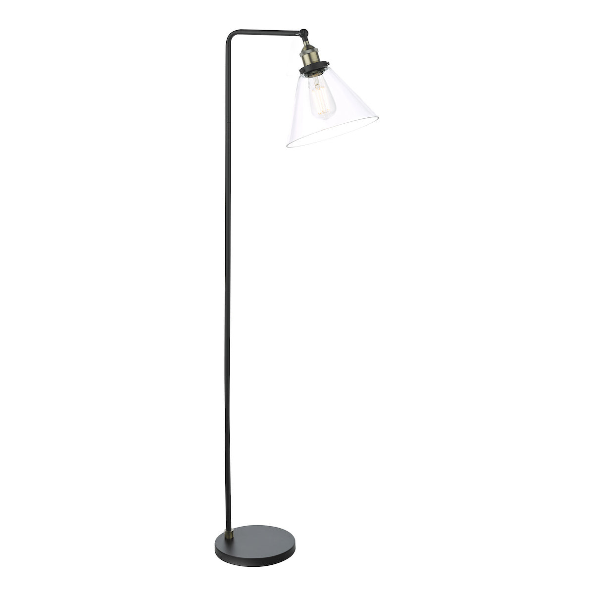 RAY 1LT FL ANTIQUE BRASS CLEAR
