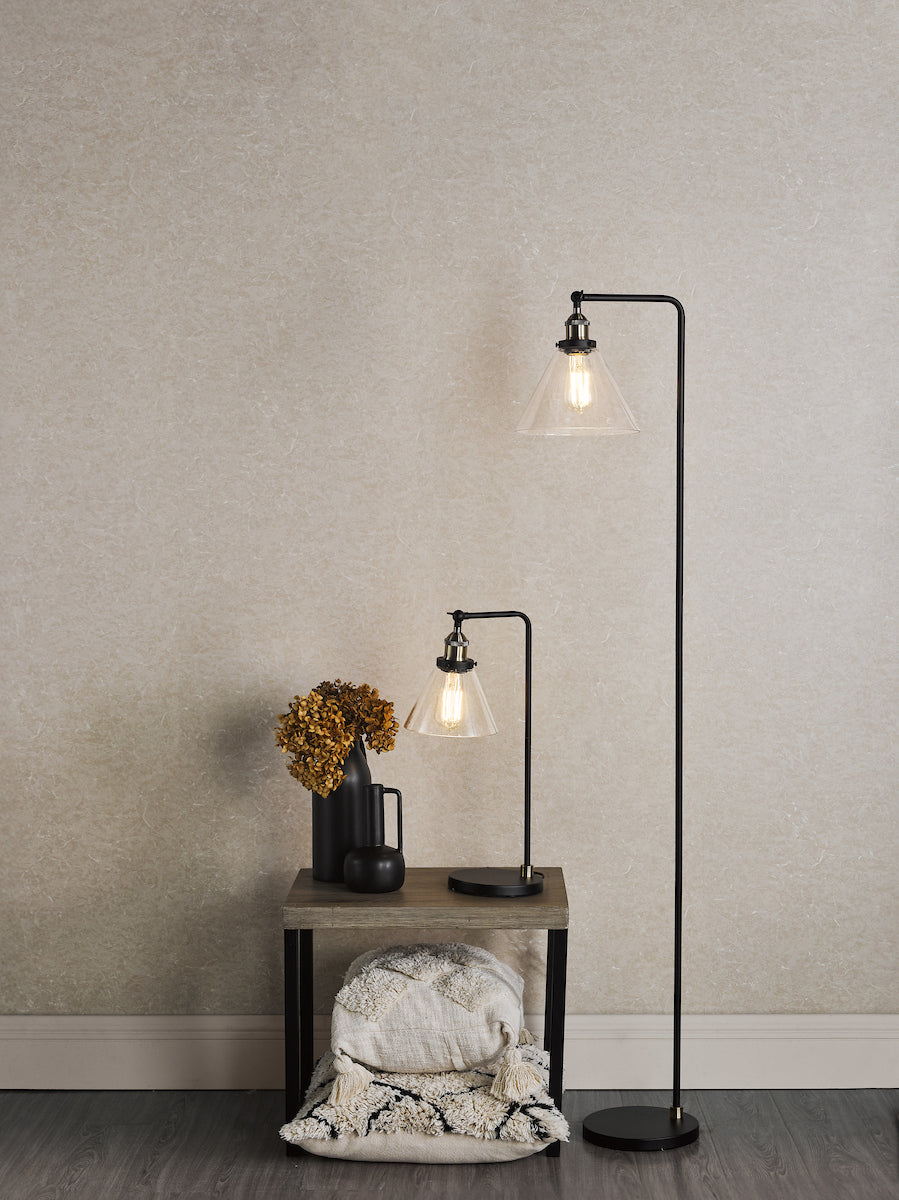 RAY 1LT FL ANTIQUE BRASS CLEAR