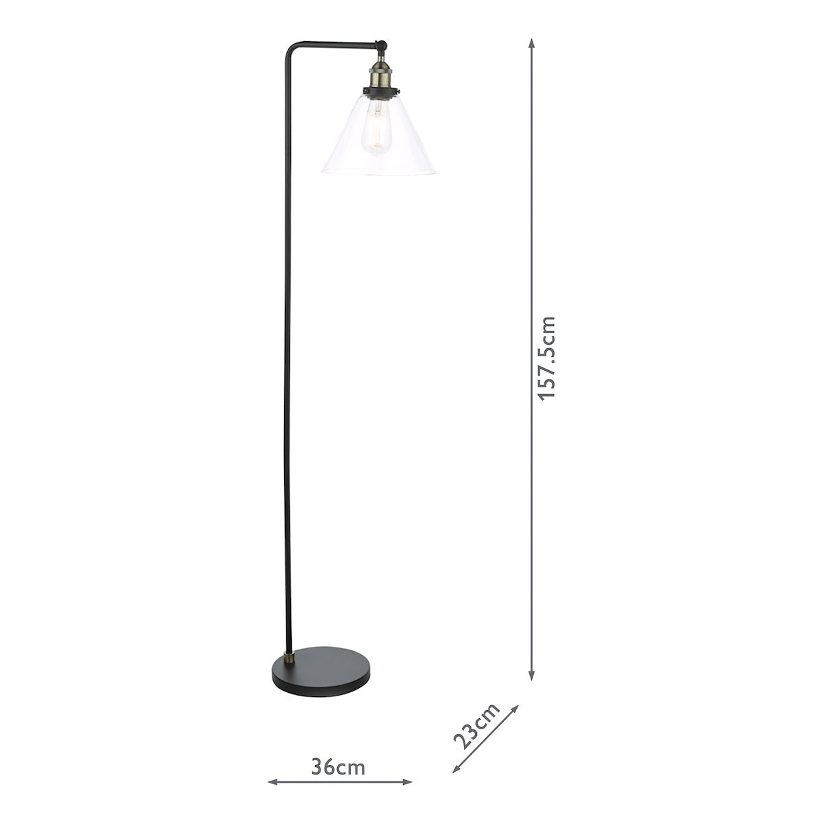 RAY 1LT FL ANTIQUE BRASS CLEAR