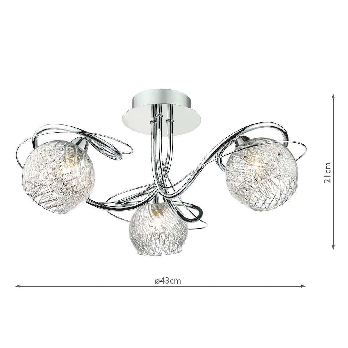 REHAN 3LT SEMI FLUSH POL CHR