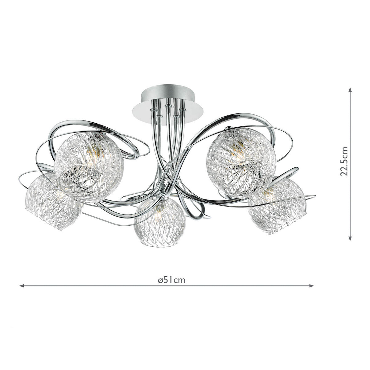 REHAN 5LT SEMI FLUSH POL CHR