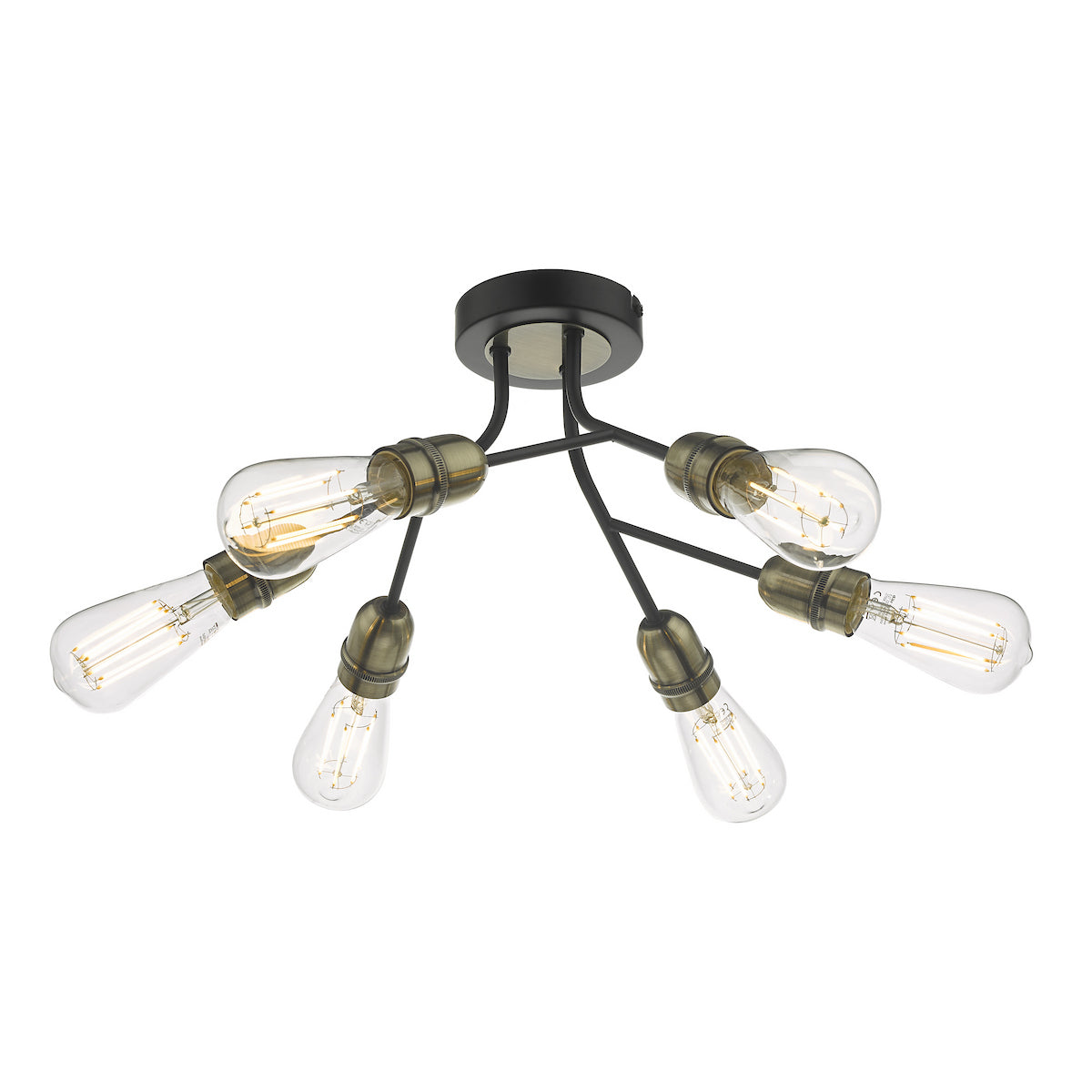 REMY 6LT SEMI FLUSH BLACK & ANT BRA