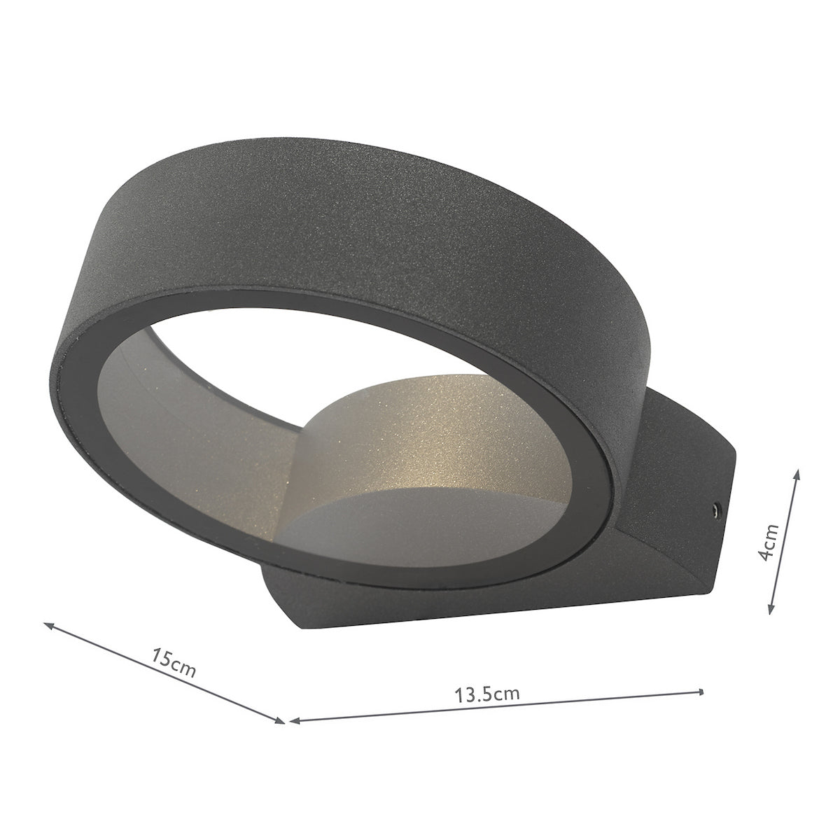 REON 1LT W/LT CIRCLE FIXED ANTHRACITE IP65 LED