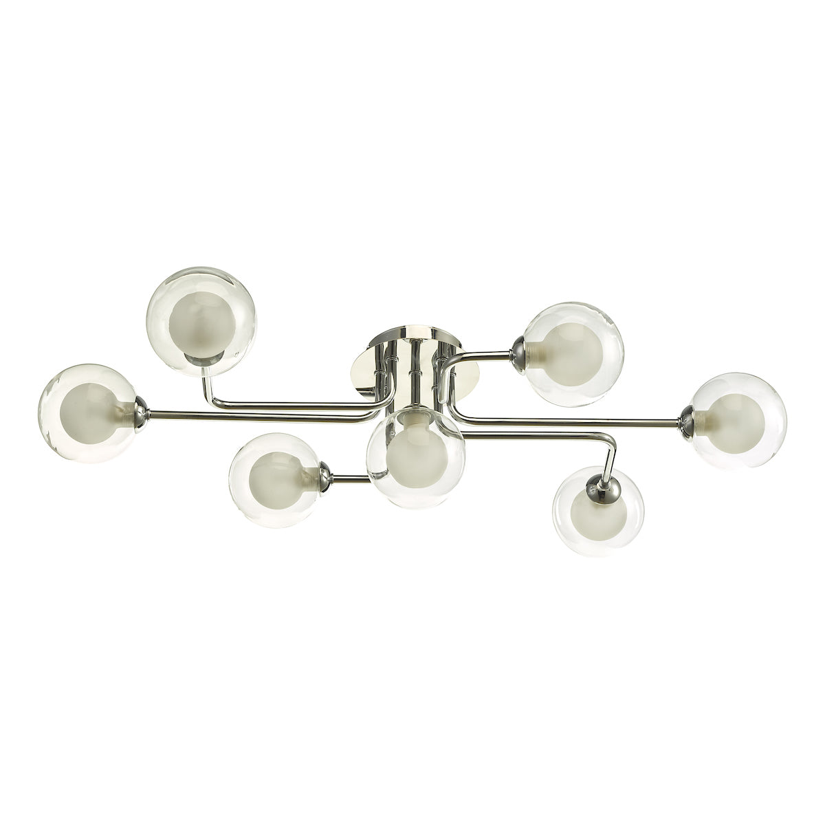 REYNA 7LT SEMI FLUSH POL CHR CW CLEAR/ OPAL GLS