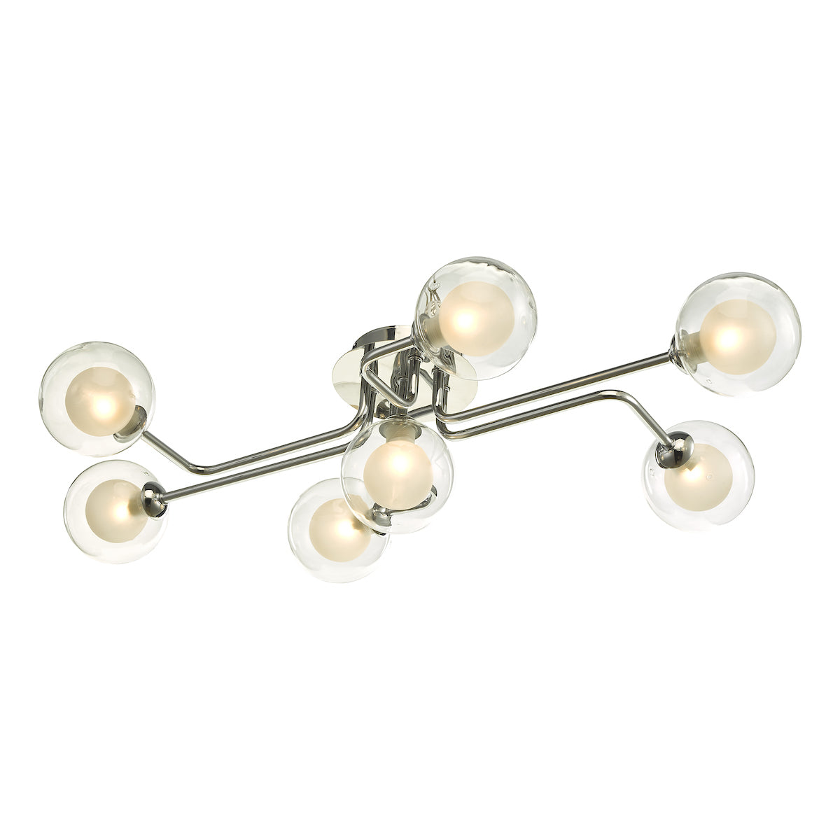 REYNA 7LT SEMI FLUSH POL CHR CW CLEAR/ OPAL GLS