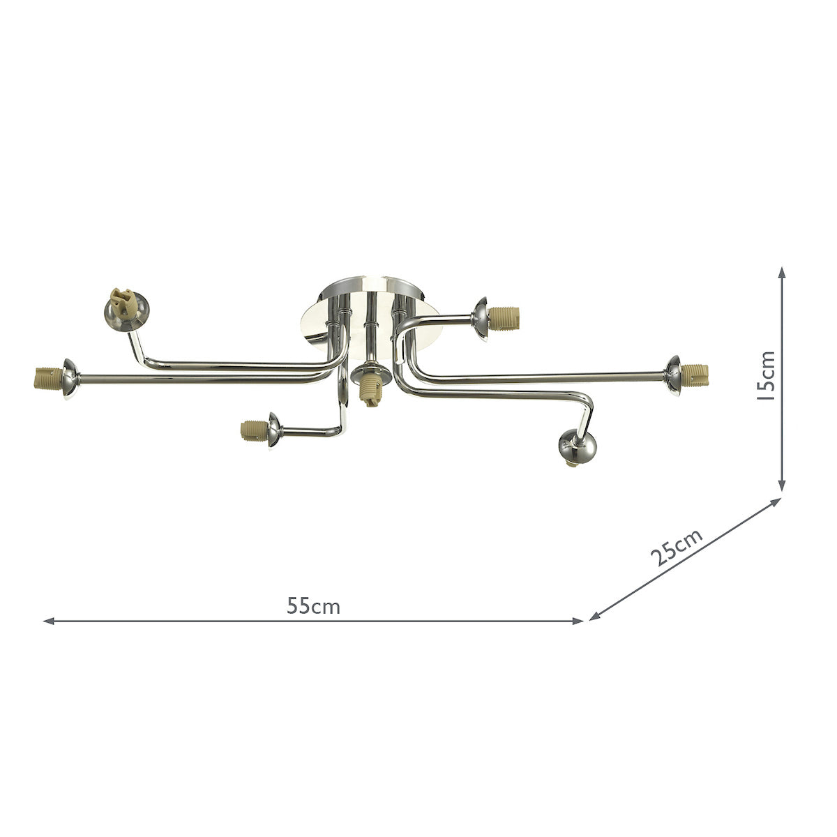 REYNA 7LT SEMI FLUSH POLISHED CHROME FRAME ONLY