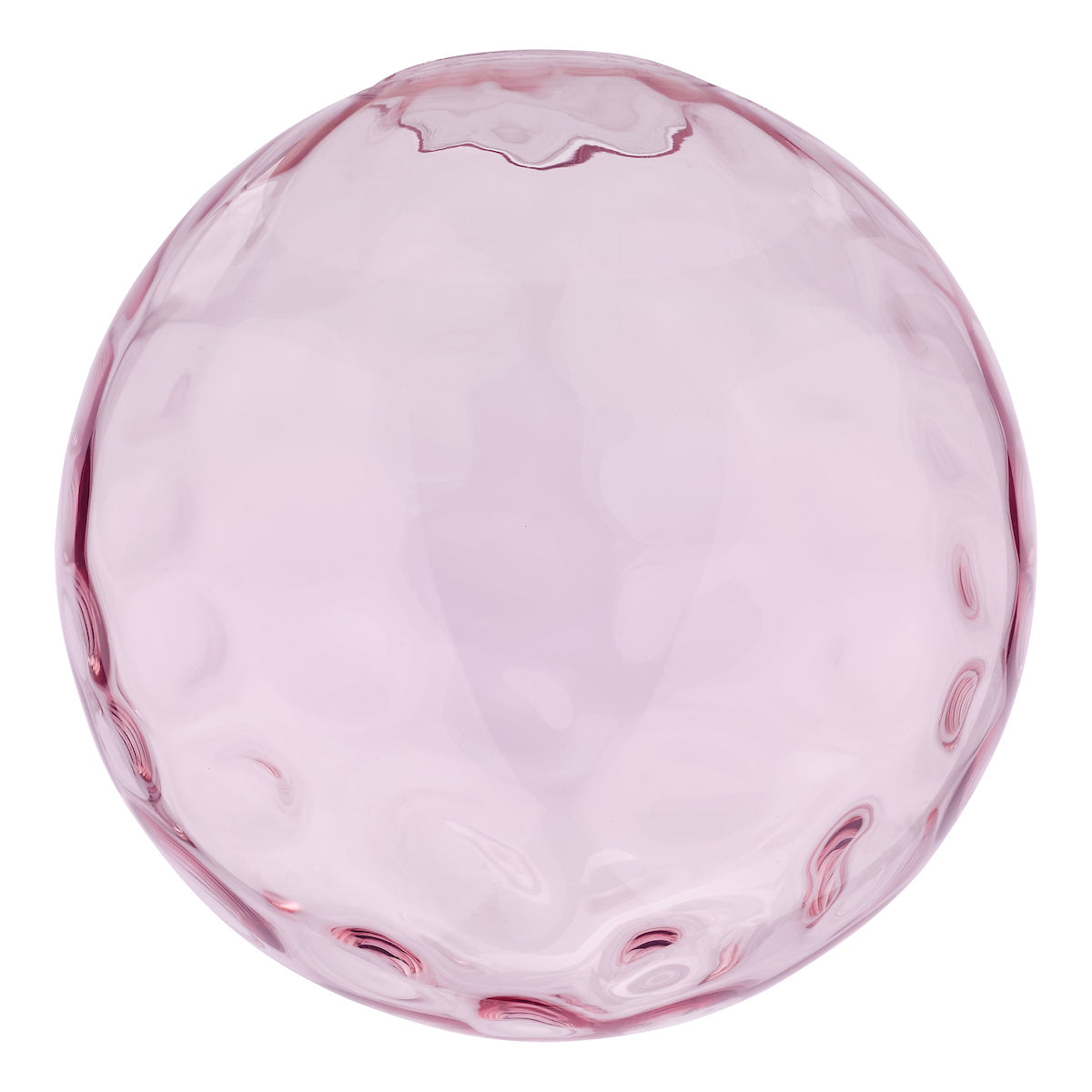 RIPPLE PINK DIMPLE GLASS 25CM
