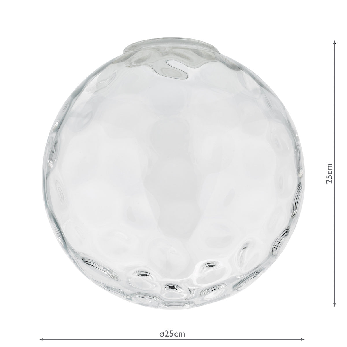 RIPPLE CLEAR DIMPLE GLASS 25CM