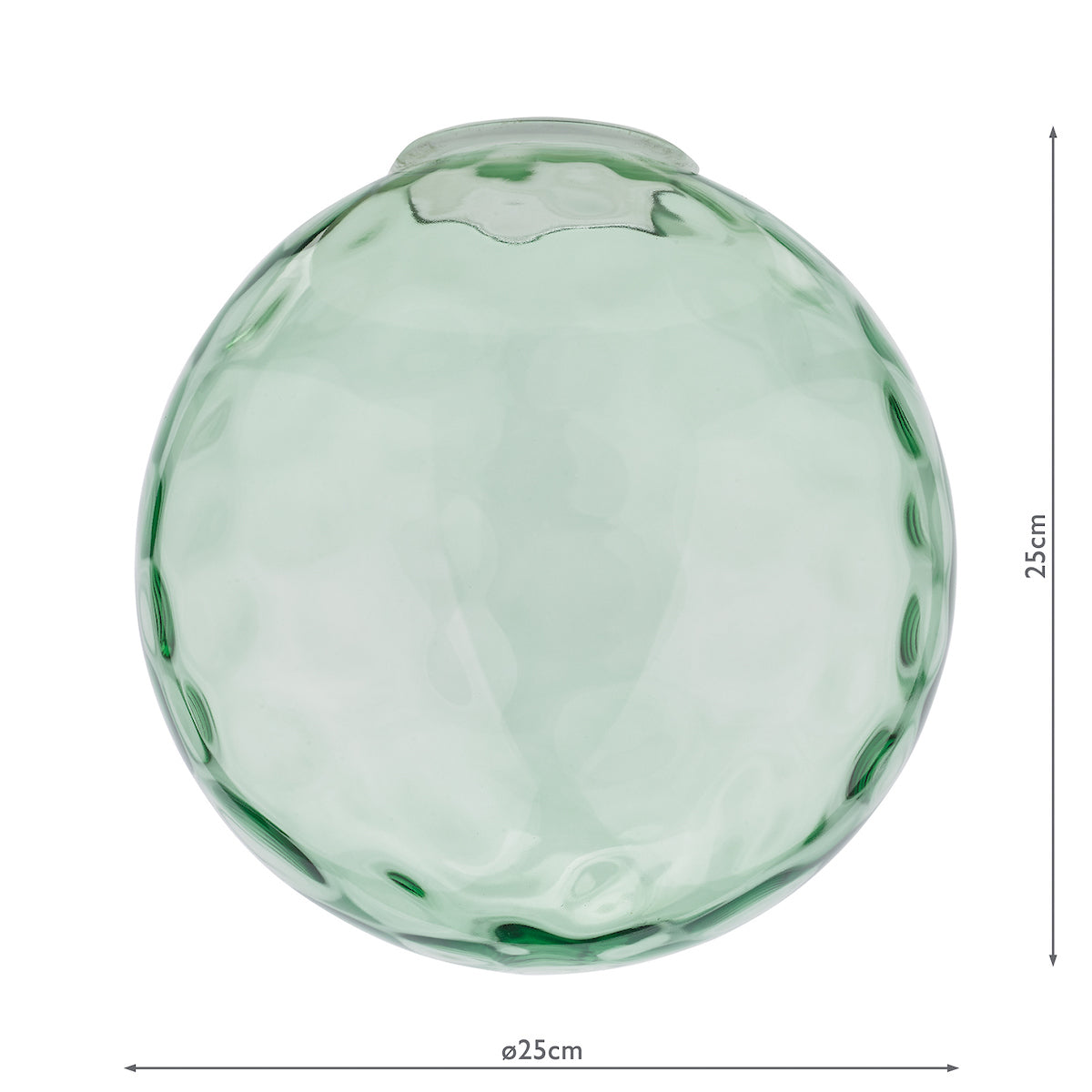 RIPPLE GREEN DIMPLE GLASS 25CM