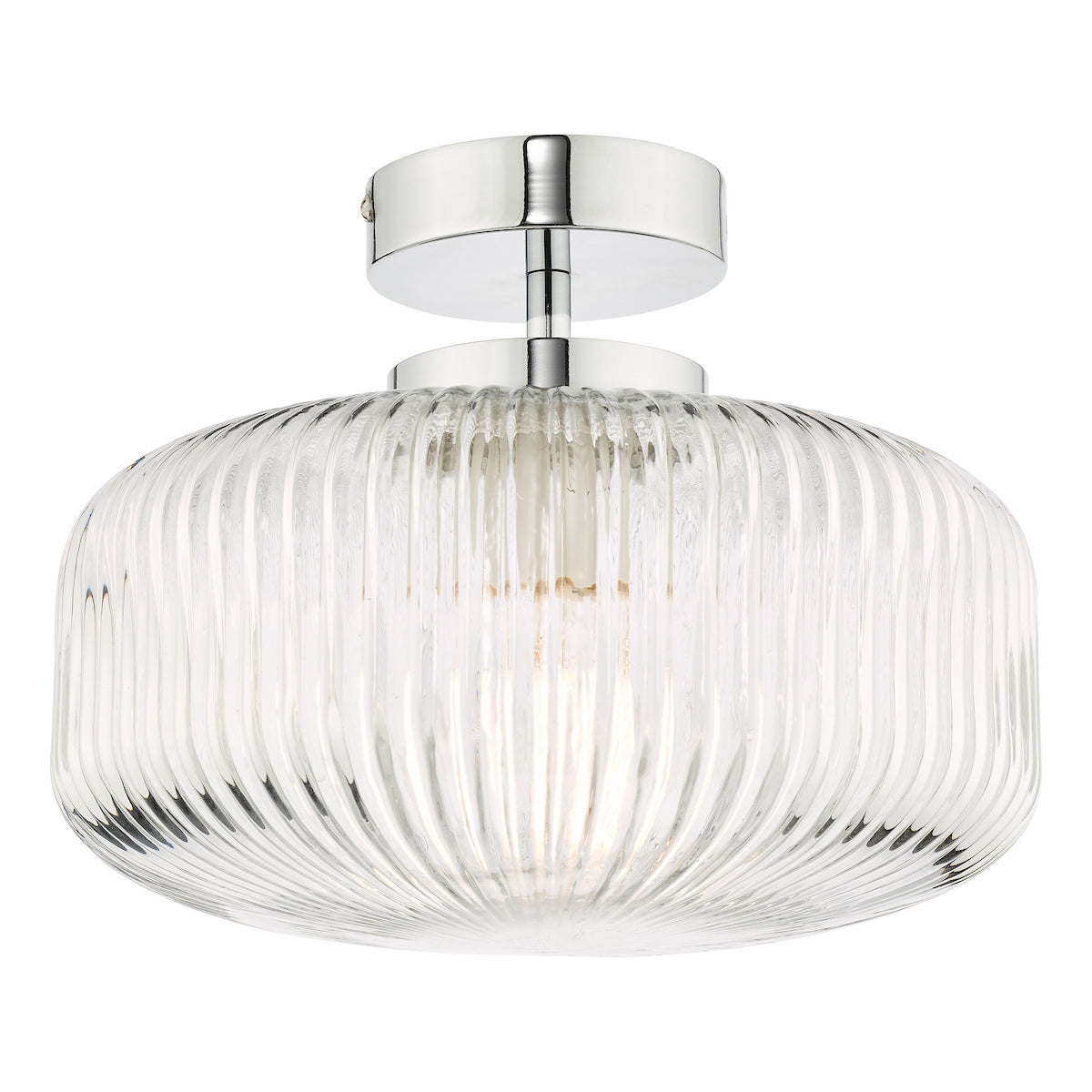 RIVA 1LT SEMI FLUSH POLISHED CHROME CLEAR GLASS IP