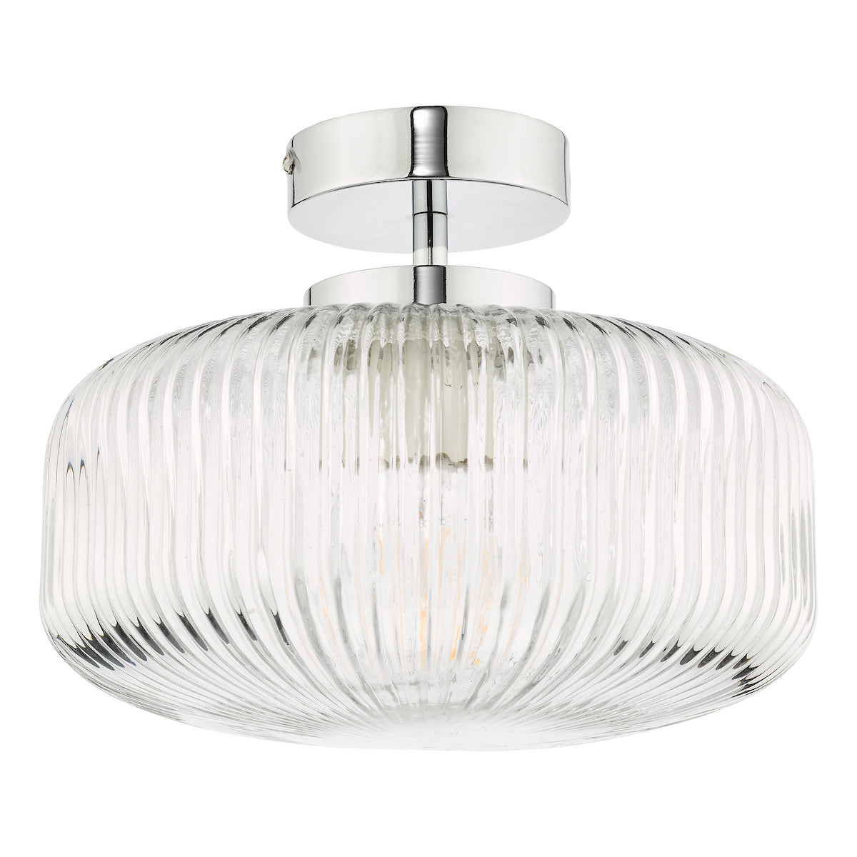 RIVA 1LT SEMI FLUSH POLISHED CHROME CLEAR GLASS IP